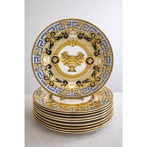 Imperial Bone China Greek Key Versace-Style Dinner Plate 10.5” – Replacement
